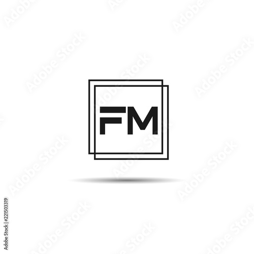 Initial Letter FM Logo Template Design