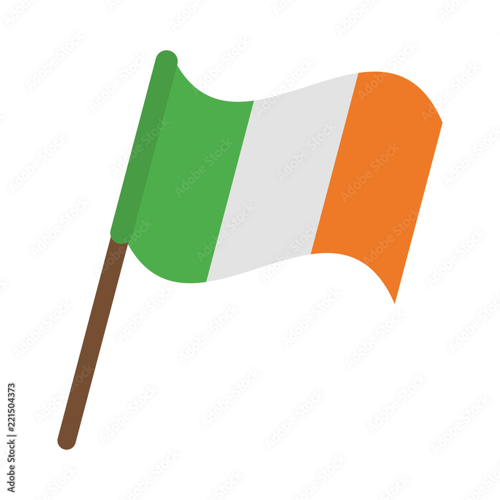 Irish flag pole Stock Vector Adobe Stock