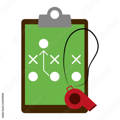 Football strategy on clipboard