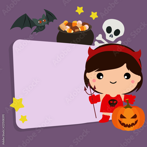 happy cute halloween trick or treat kids costume