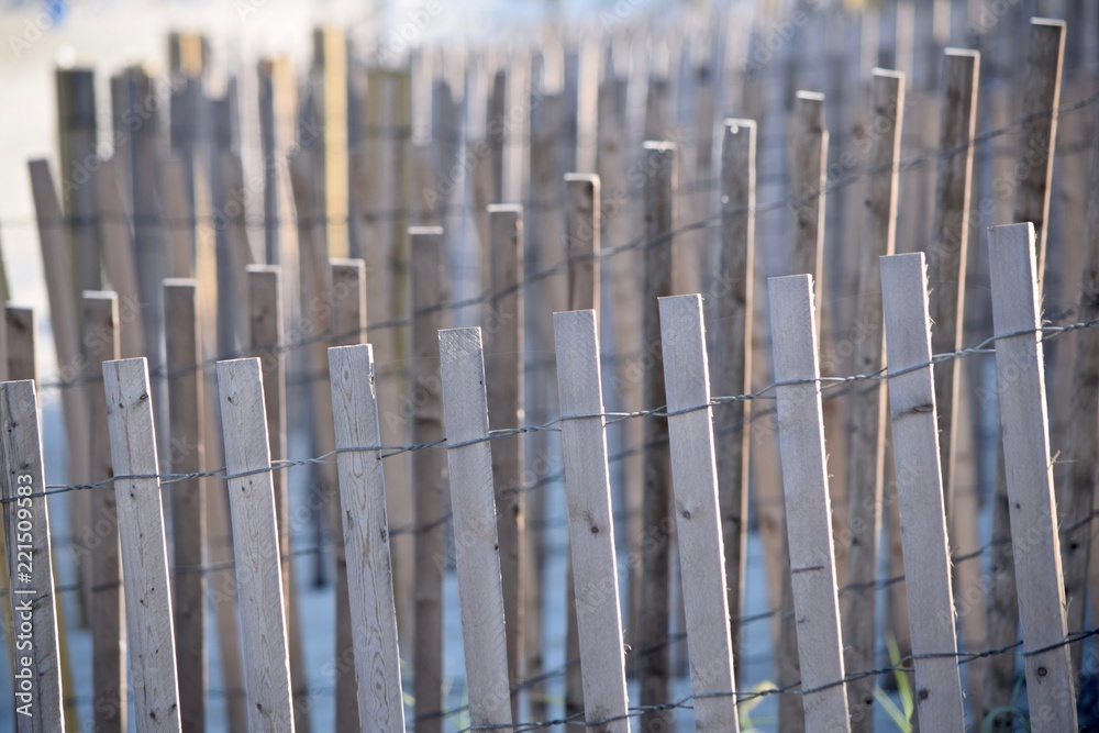 beach fence wooden slats close up view beach fence wooden slats close up view