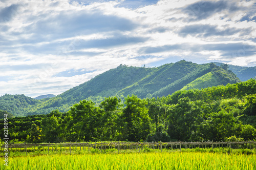 Countryside and mountains scenery in autumn