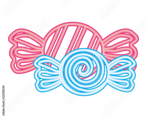 two sweet candies wrapper confetionery neon