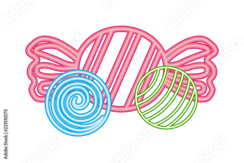 neon wrapper sweet candies caramels