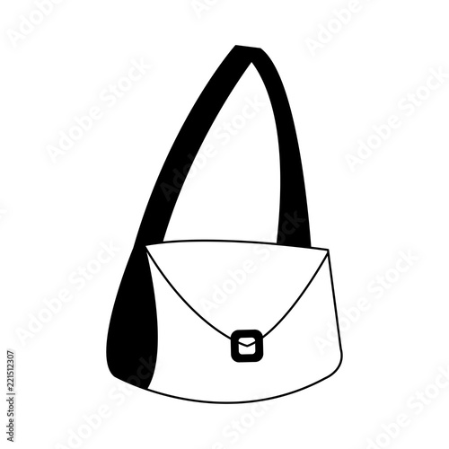Woman bag isolated in black and white