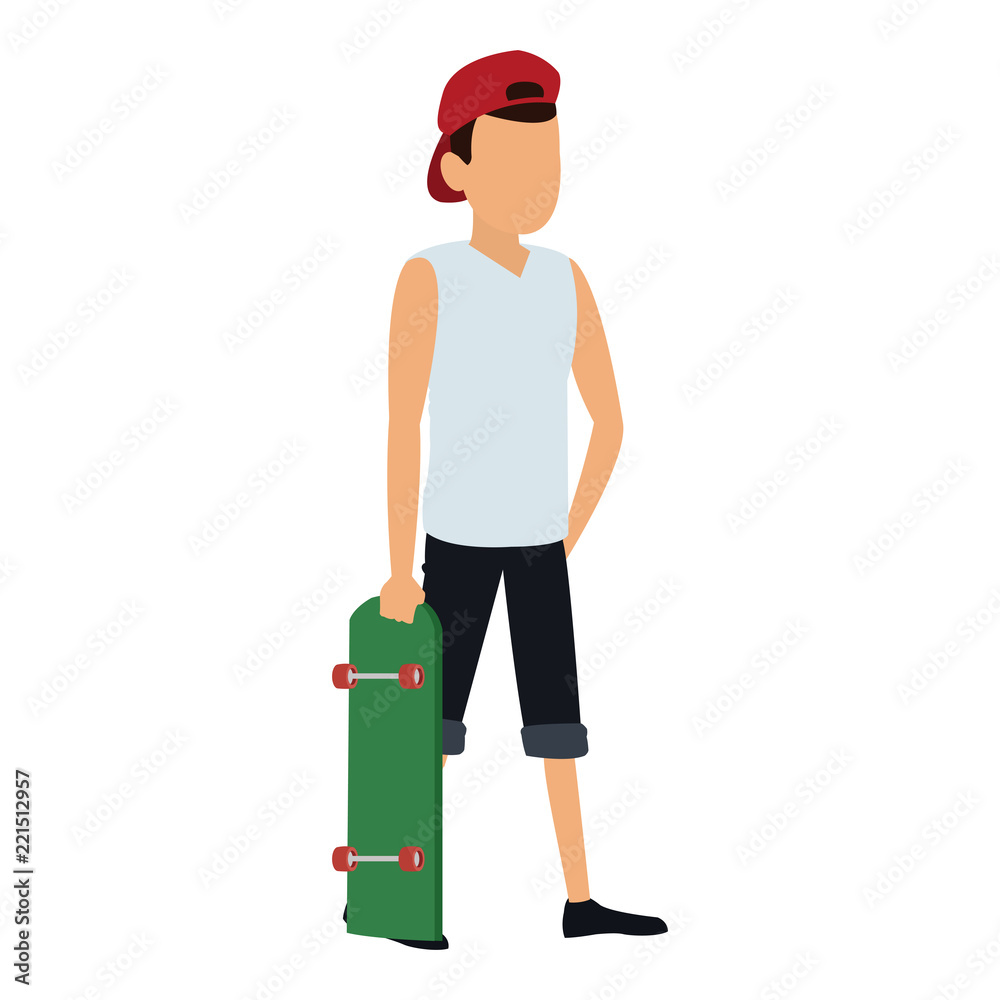Young man with skateboard Young man with skateboard