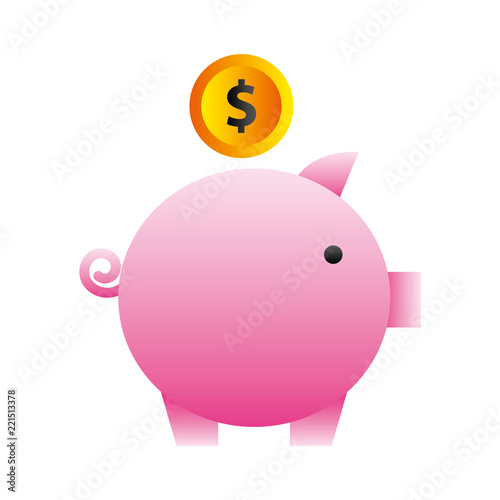 savings piggy isolated icon