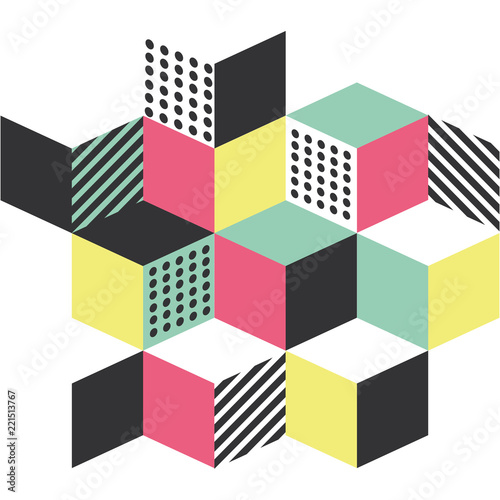 geometric figures and colors pattern background