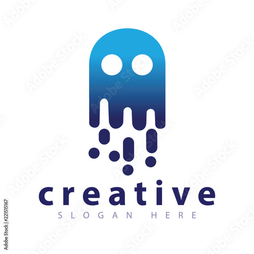 Ghost logo icon vector template