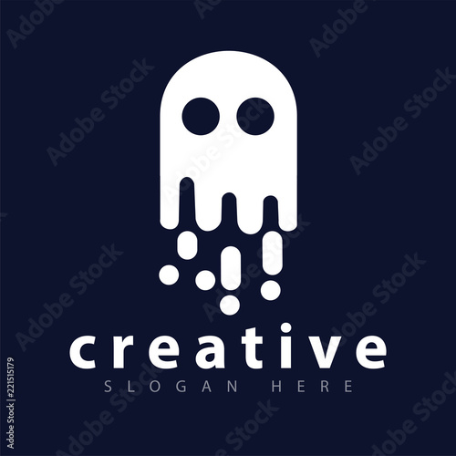 Ghost logo icon vector template