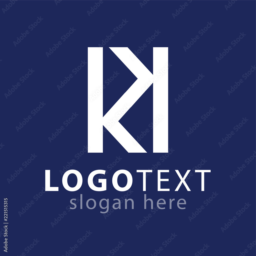 K K initial letter logo icon vector template