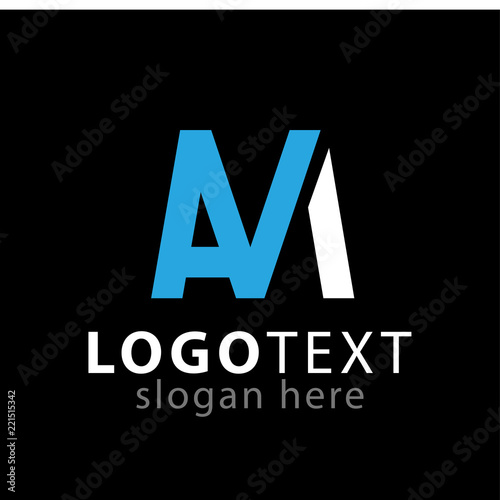 am initial letter logo icon vector template