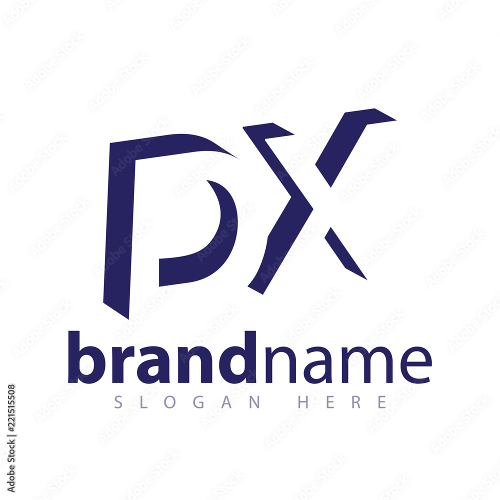 D X initial letter with negative space logo icon vector template
