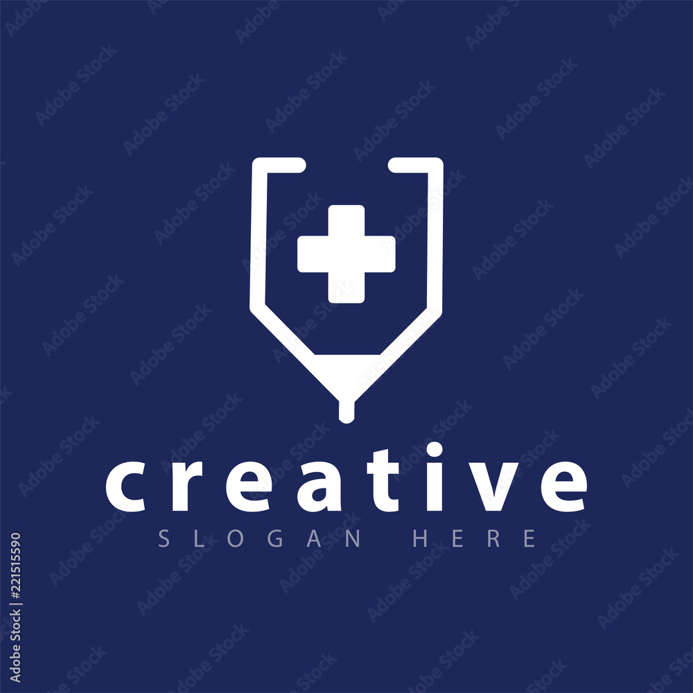 Obraz premium Medical tools logo icon vector template