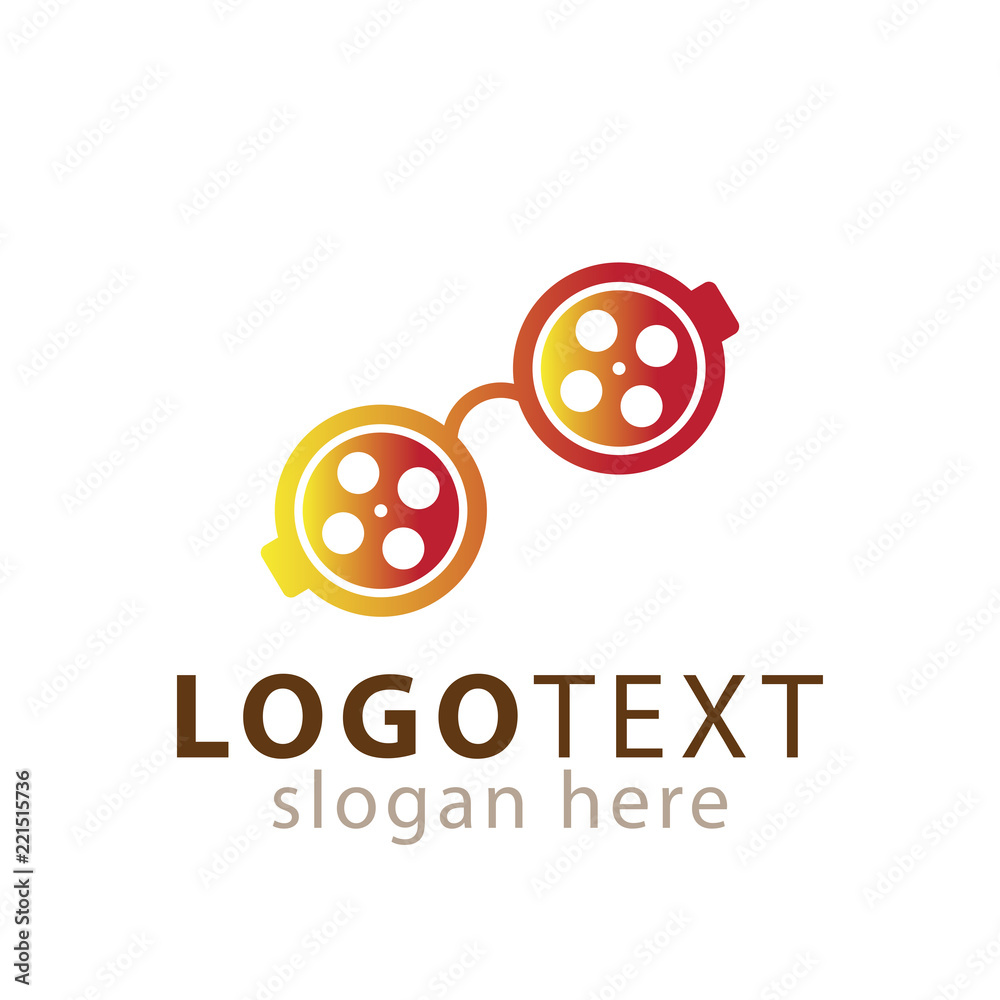 roll film glasses logo icon vector template roll film glasses logo icon vector template