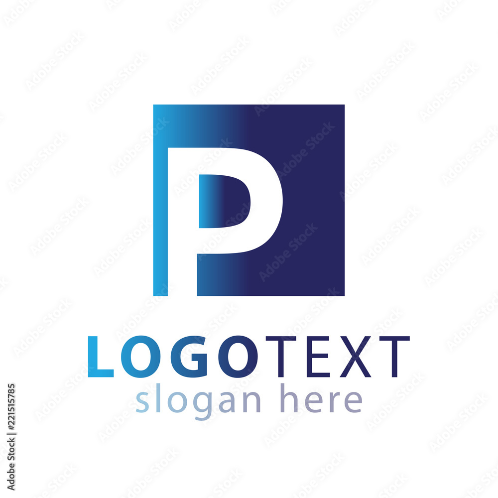 P letter in square logo icon vector template P letter in square logo icon vector template