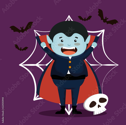 boy dressed up as a count dracula