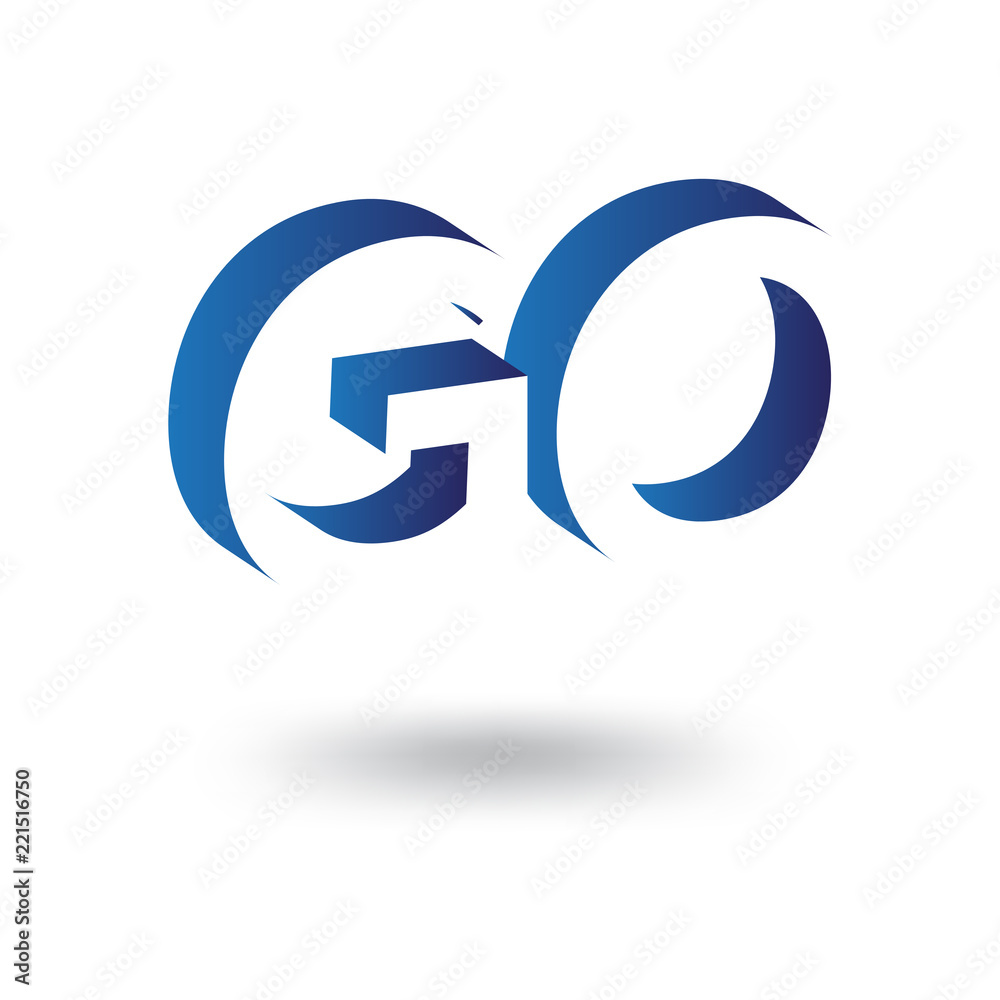 GO initial letter with negative space logo icon vector template GO initial letter with negative space logo icon vector template