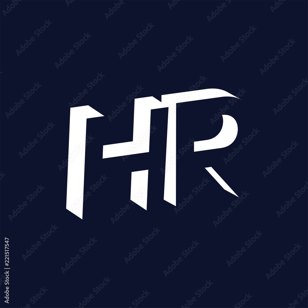 HR initial letter with negative space logo icon vector template