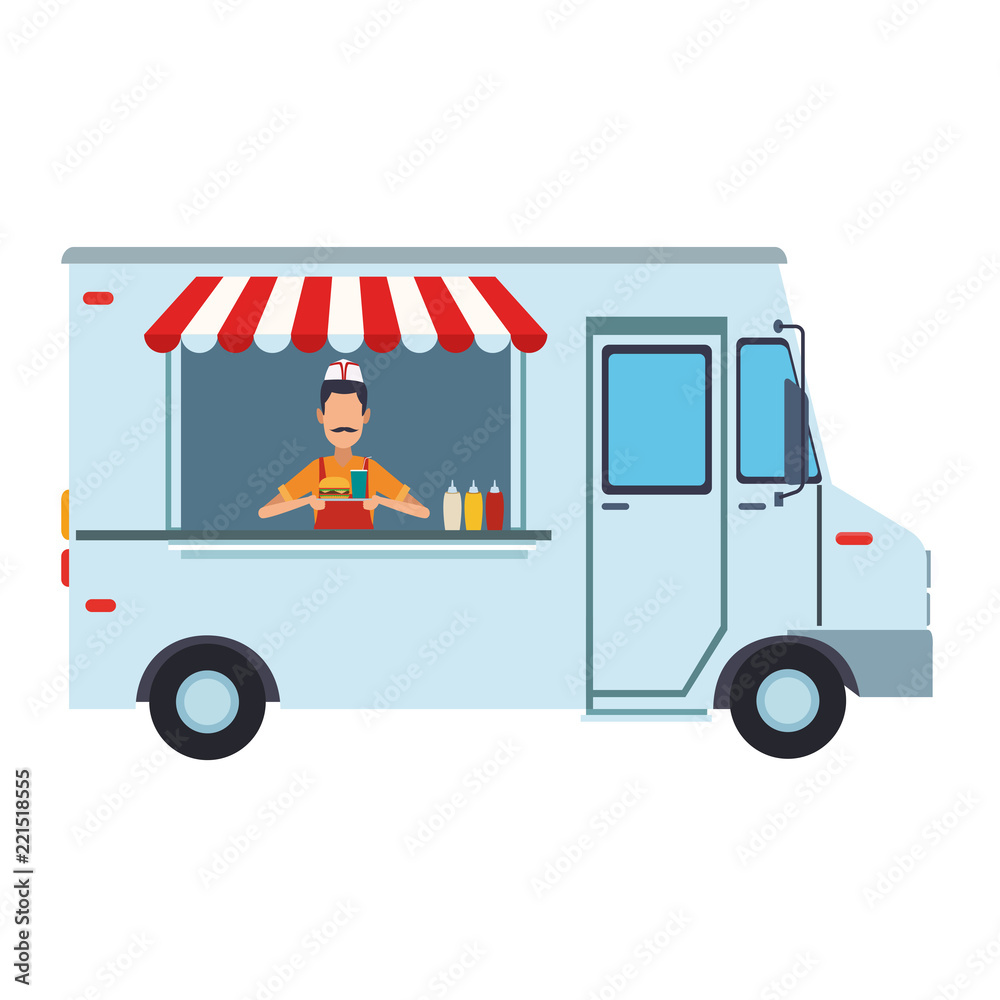 Foodtruck restaurant isolated
