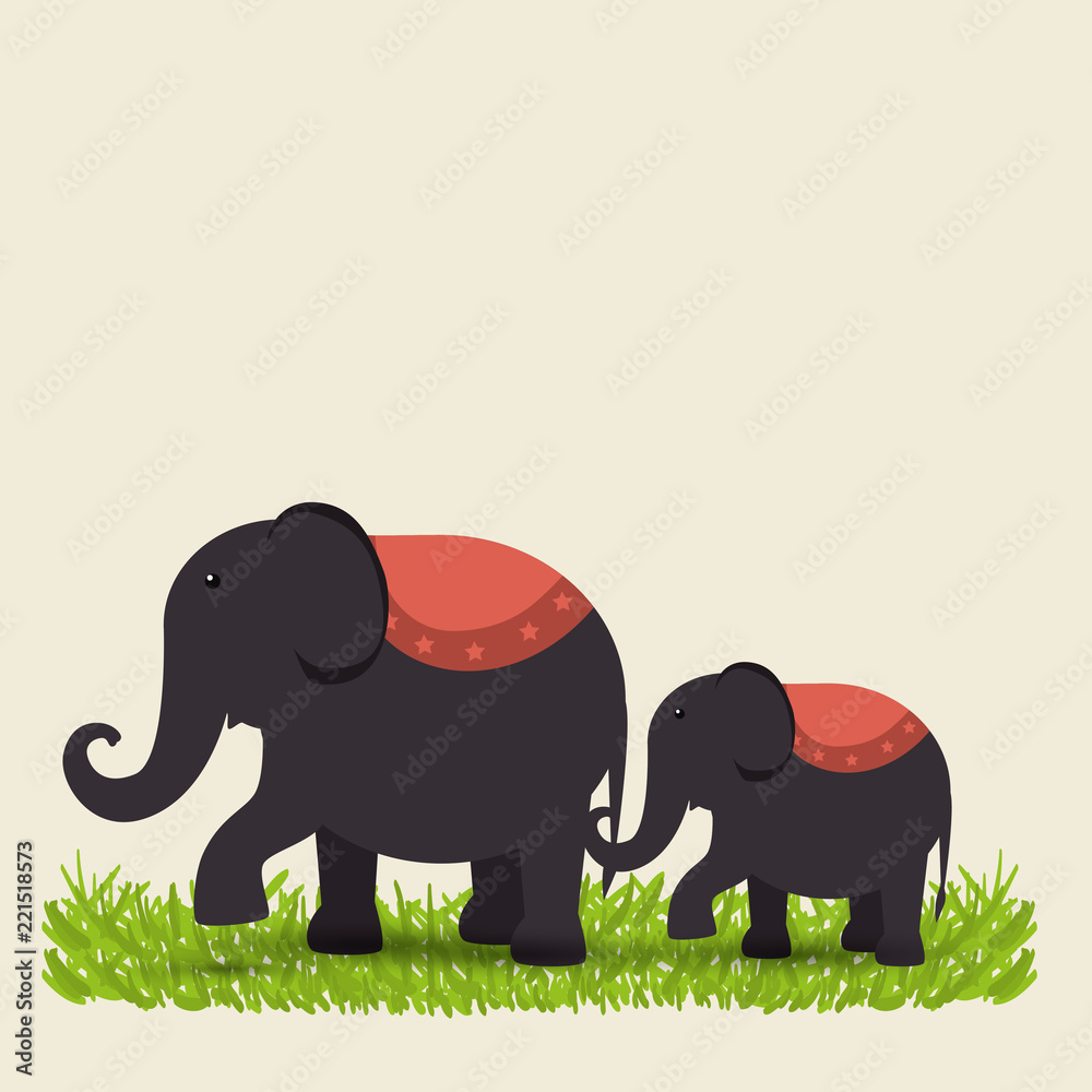 Fototapeta premium elephant circus show icons