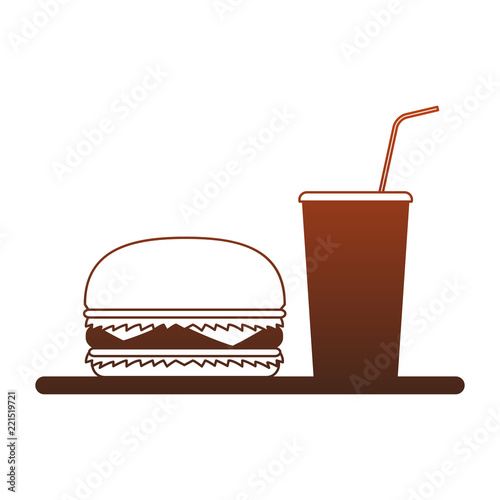 Hamburger and soda orange lines