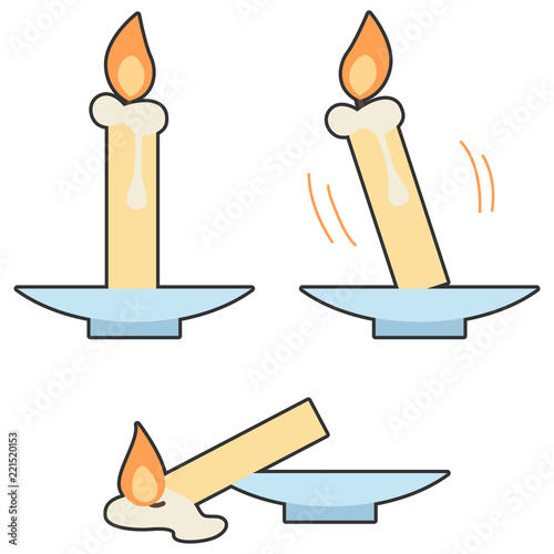 ろうそく　倒れる