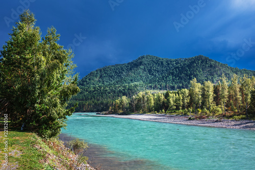 The River Katun. River landscape of the Altai