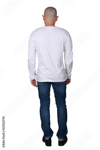 Man Wearing White Shirt Standing Rear View