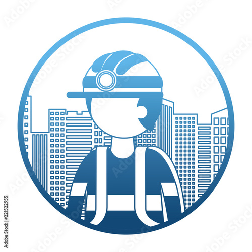 firefighter with cityscape character