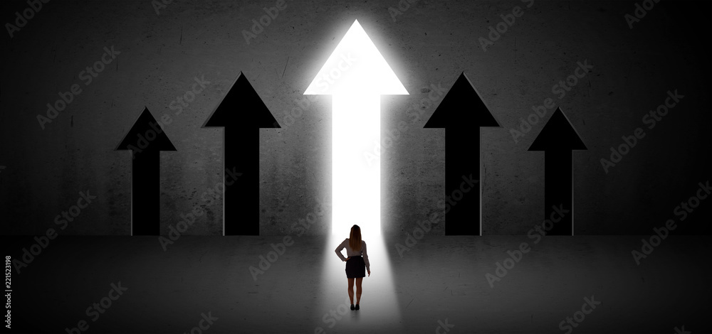 © ra2 studio - Young woman with back choosing the best way © ra2 studio - Young woman with back choosing the best way