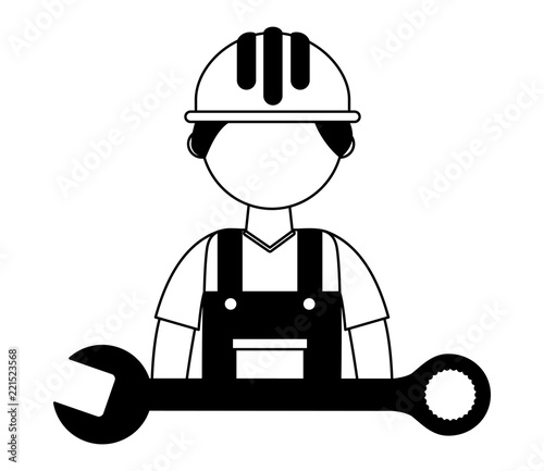 construction builder with wrench
