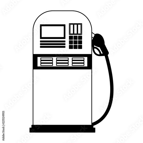 Gas fuel station in black and white
