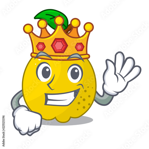 King sweet quince isolated on mascot cartoon