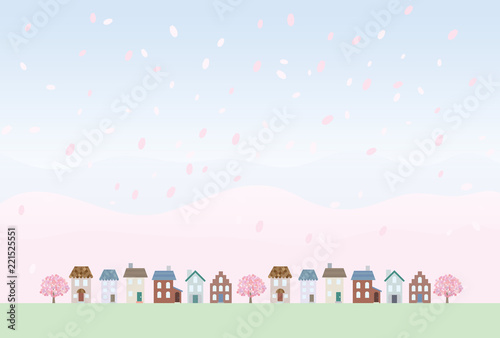 Illustration of the streets of spring