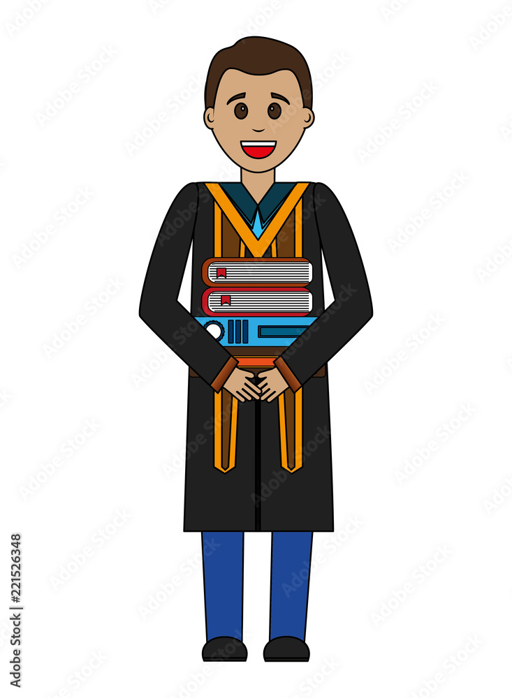 young man graduated with books young man graduated with books