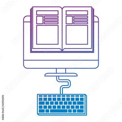 electronic book with computer and keyboard