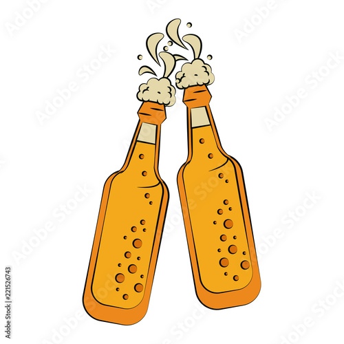 Beer bottles isolated