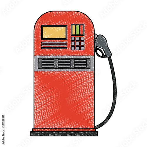 Gas fuel station scribble