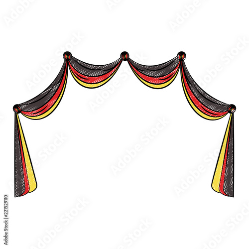 Germany curtains isolated scribble