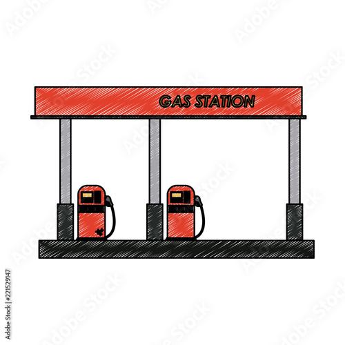 Gas fuel station scribble
