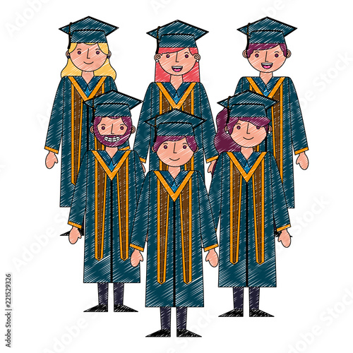 group of graduates avatar character