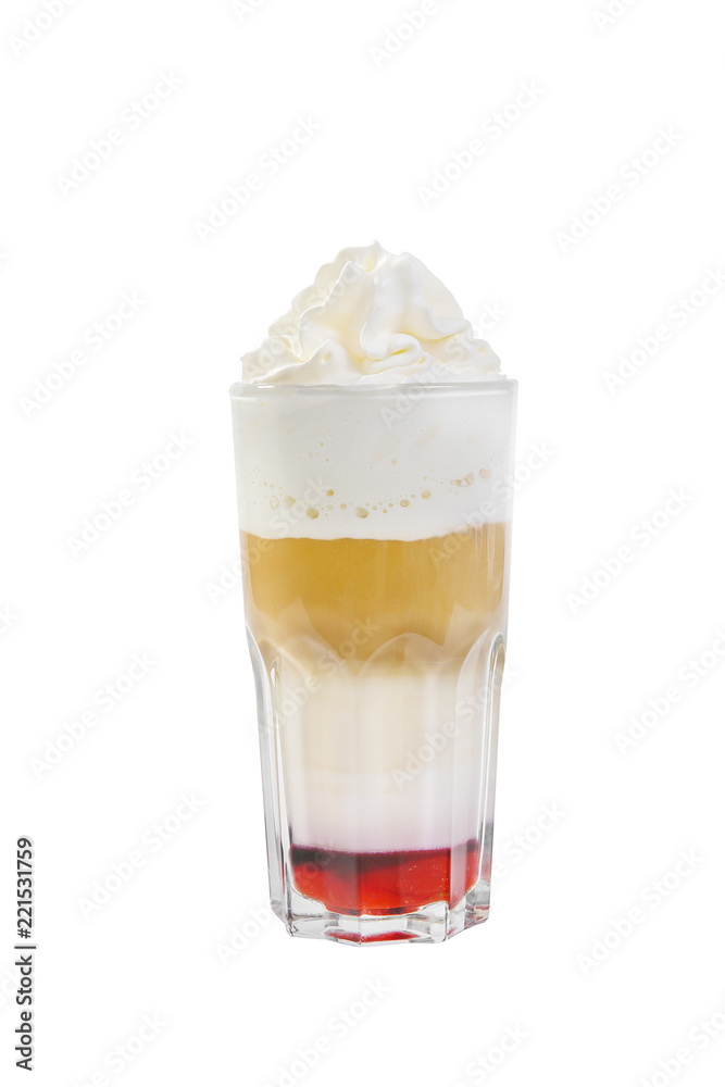 Summer cocktail on isolated white background Summer cocktail on isolated white background