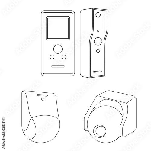 Isolated object of cctv and camera symbol. Collection of cctv and system stock vector illustration.