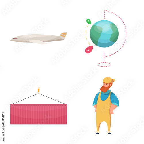 Vector illustration of goods and cargo logo. Collection of goods and warehouse stock vector illustration.