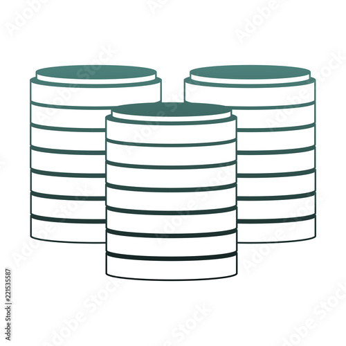 Database disks isolated blue lines