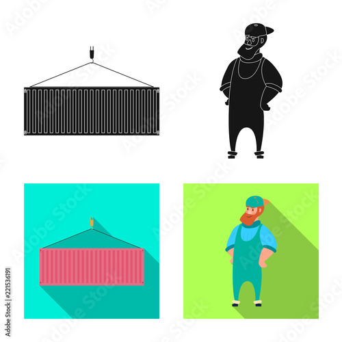 Vector design of goods and cargo sign. Set of goods and warehouse vector icon for stock.