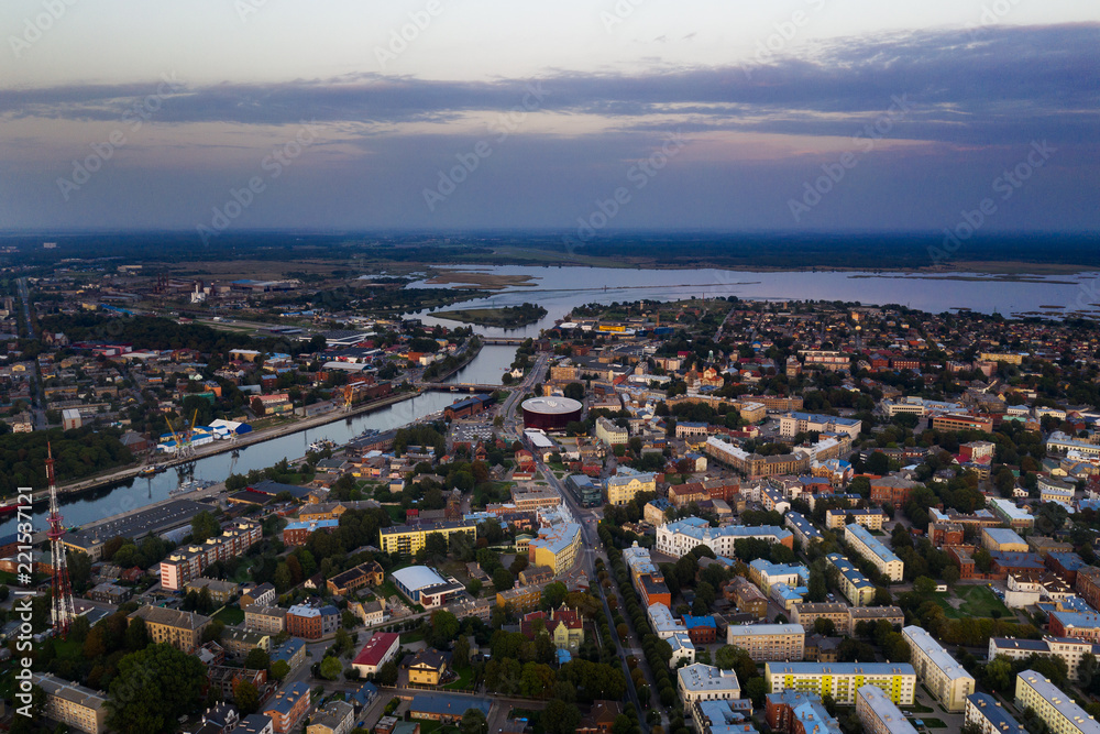 Fototapeta premium Summer night in Liepaja, Latvia.