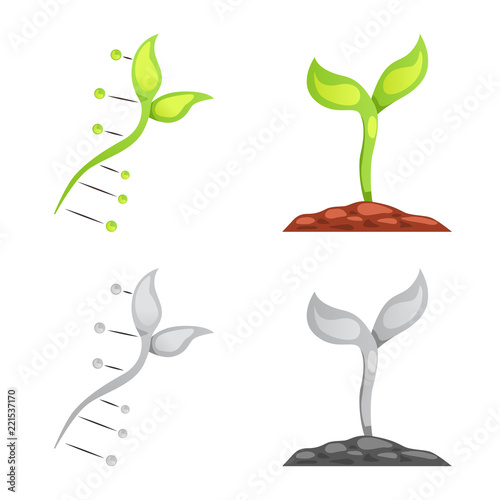 Vector design of genetic and plant icon. Set of genetic and biotechnology stock symbol for web.