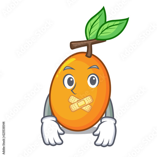 Silent sweet yellow plum isolated on mascot